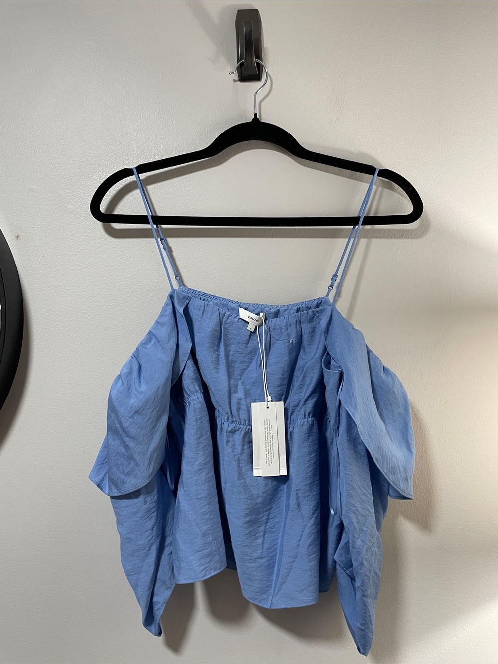 Vince Light Blue Off-Shoulder Ruffle Blouse - Picture 7 of 16